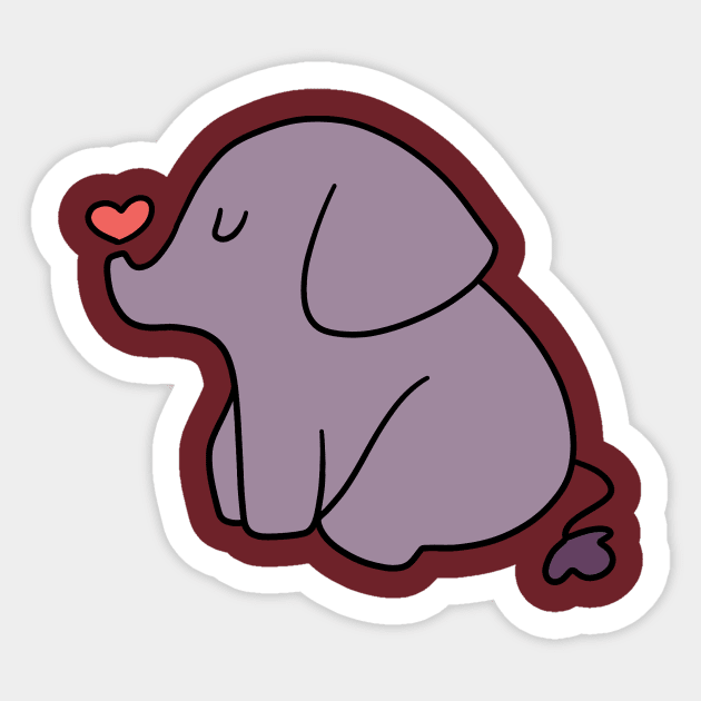 Little Heart Elephant Sticker by saradaboru